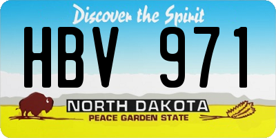 ND license plate HBV971