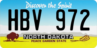 ND license plate HBV972