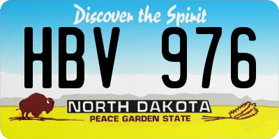 ND license plate HBV976