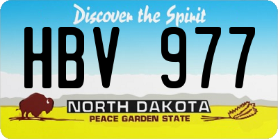 ND license plate HBV977