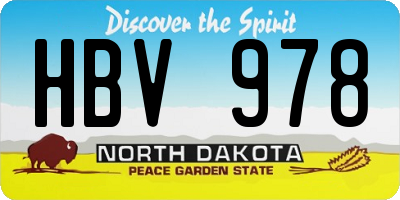 ND license plate HBV978