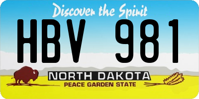 ND license plate HBV981