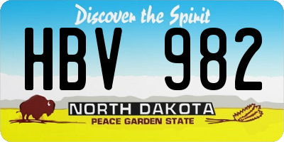 ND license plate HBV982