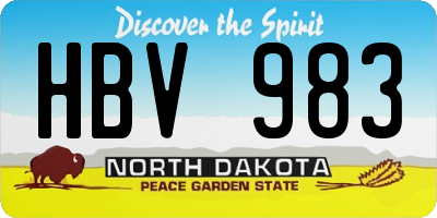 ND license plate HBV983