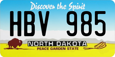 ND license plate HBV985