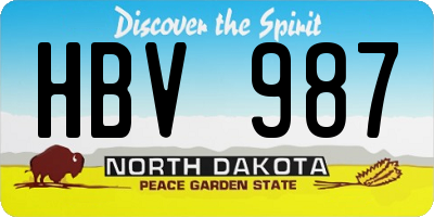 ND license plate HBV987