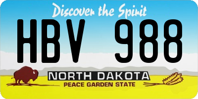 ND license plate HBV988