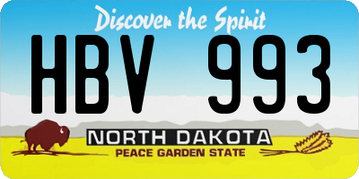 ND license plate HBV993