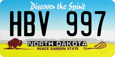 ND license plate HBV997