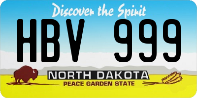 ND license plate HBV999