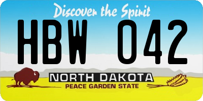 ND license plate HBW042