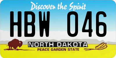 ND license plate HBW046