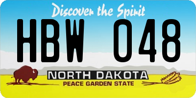 ND license plate HBW048