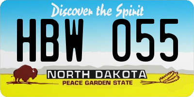 ND license plate HBW055