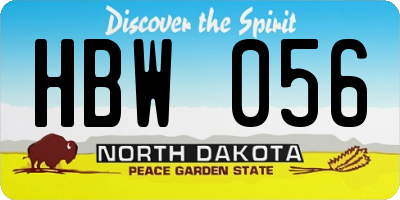 ND license plate HBW056