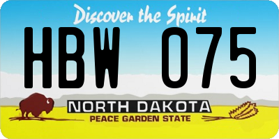 ND license plate HBW075