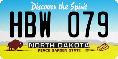 ND license plate HBW079