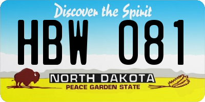 ND license plate HBW081