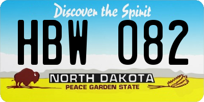 ND license plate HBW082