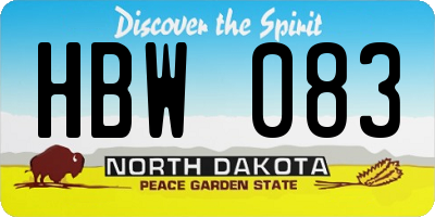 ND license plate HBW083