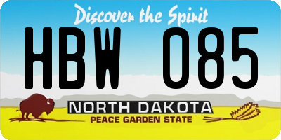 ND license plate HBW085