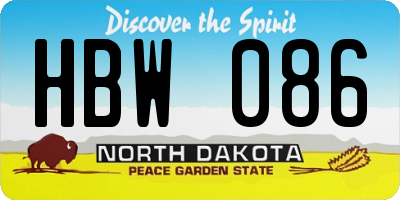 ND license plate HBW086