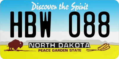 ND license plate HBW088