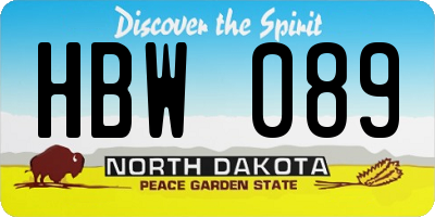 ND license plate HBW089