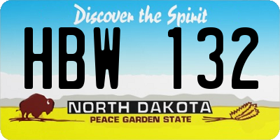 ND license plate HBW132