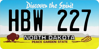 ND license plate HBW227