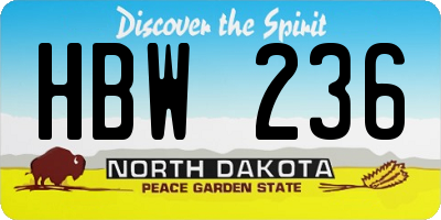 ND license plate HBW236