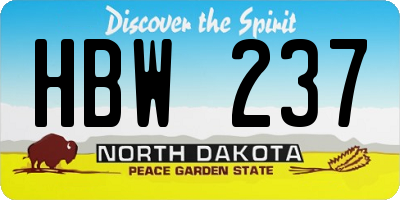 ND license plate HBW237