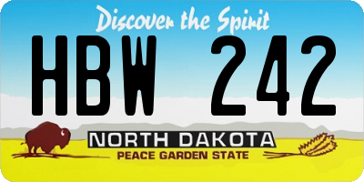 ND license plate HBW242