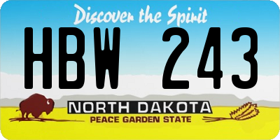 ND license plate HBW243