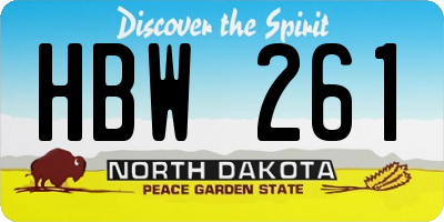 ND license plate HBW261