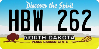 ND license plate HBW262