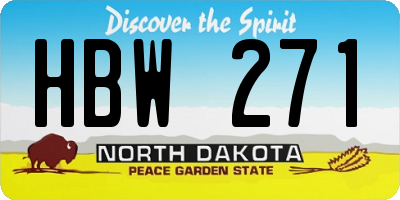 ND license plate HBW271