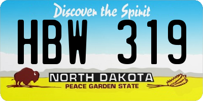 ND license plate HBW319