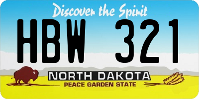 ND license plate HBW321