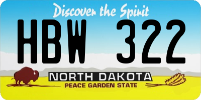 ND license plate HBW322