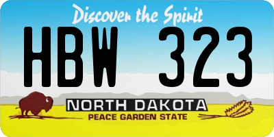 ND license plate HBW323