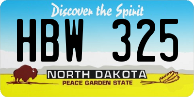 ND license plate HBW325