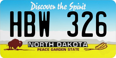 ND license plate HBW326