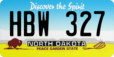 ND license plate HBW327