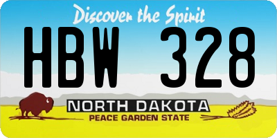 ND license plate HBW328