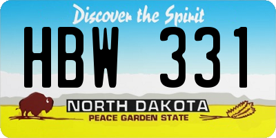 ND license plate HBW331