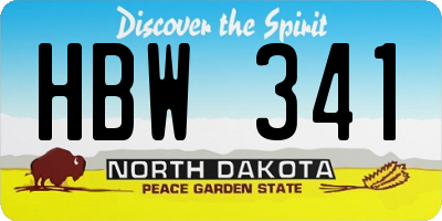 ND license plate HBW341