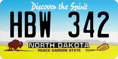 ND license plate HBW342