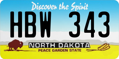 ND license plate HBW343