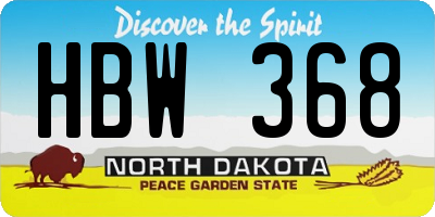 ND license plate HBW368